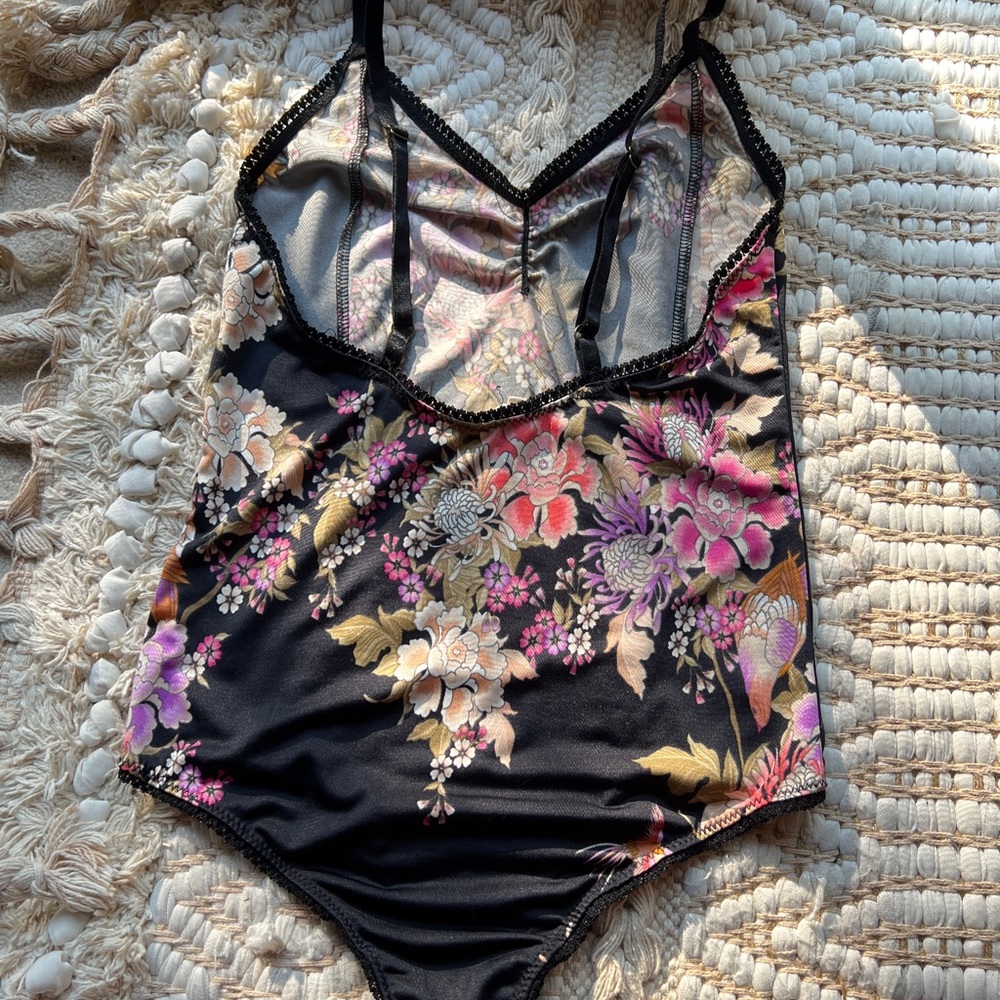 Spell & the Gypsy Blue Skies Black Floral Bodysuit EUC S - Picture 10 of 14